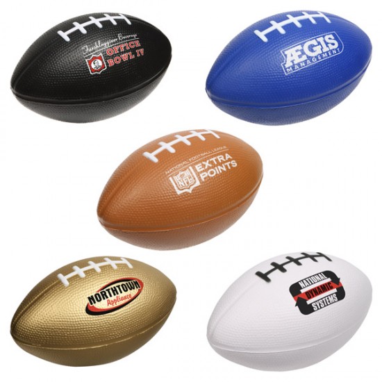 Custom Logo Large Football Stress Toy (Brown with Stock Face)