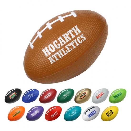 Custom Logo Small Football Stress Toy (Brown with Stock Face)