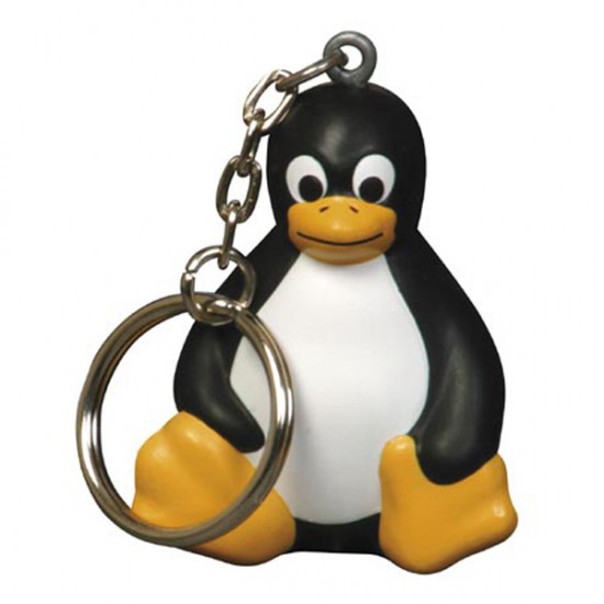 Custom Logo Sitting Penguin Key Chain/ Stress Toy