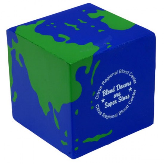 Custom Logo Earth Cube Stress Toy