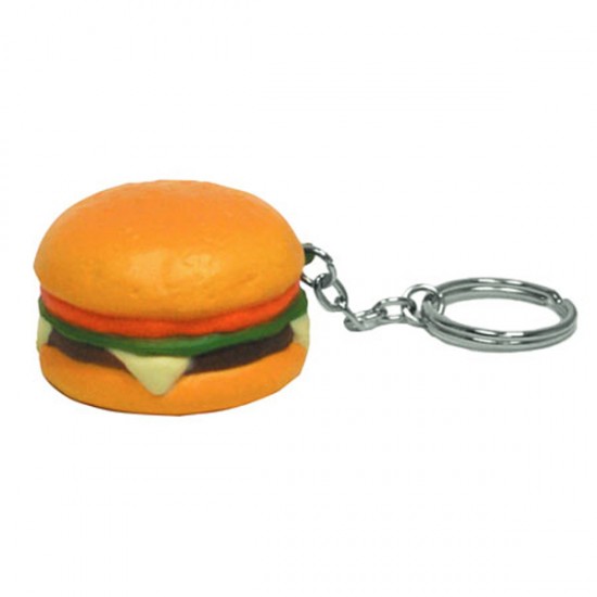 Custom Logo Hamburger Key Chain/ Stress Toy