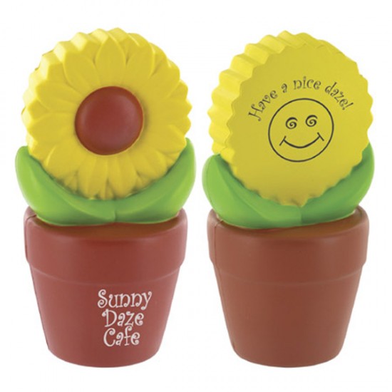 Custom Logo Sunflower in Pot Stress Toy