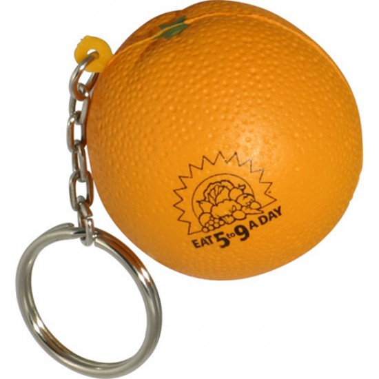 Custom Logo Orange Key Chain/ Stress Toy