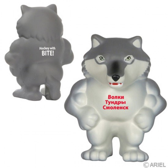 Custom Logo Wolf Mascot Stress Toy