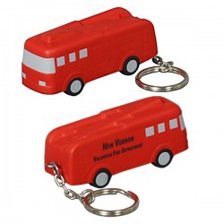 Custom Logo Fire Truck Key Chain/ Stress Toy Custom Logo Fire Truck Key Chain/ Stress Toy