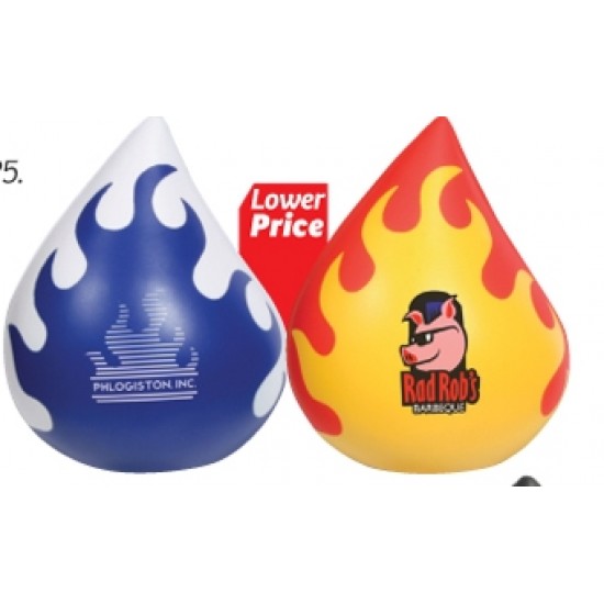 Custom Logo Flaming Droplet Stress Toy