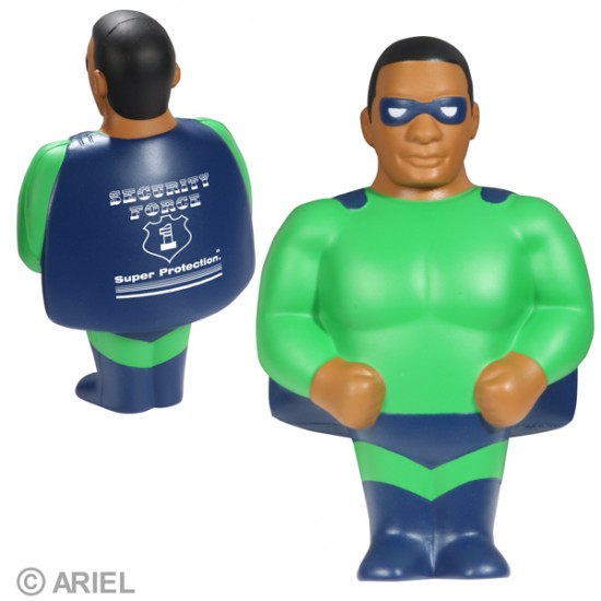 Custom Logo African American Super Hero Stress Toy
