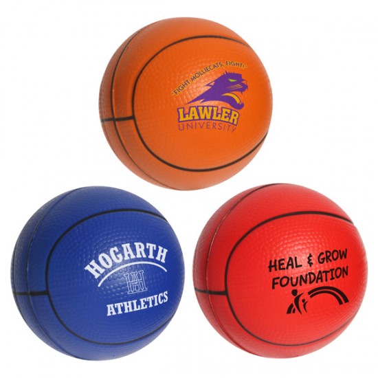 Custom Logo Basketball Stress Toy (Orange with Stock Face)