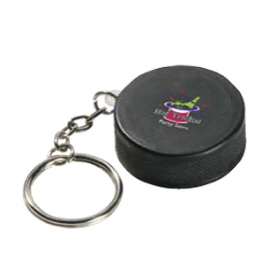 Custom Logo Hockey Puck Key Chain/ Stress Toy