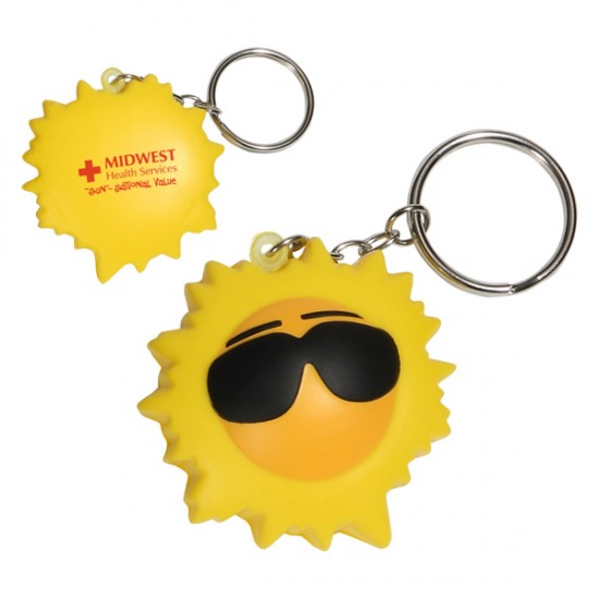 Custom Logo Cool Sun Key Chain/ Stress Toy