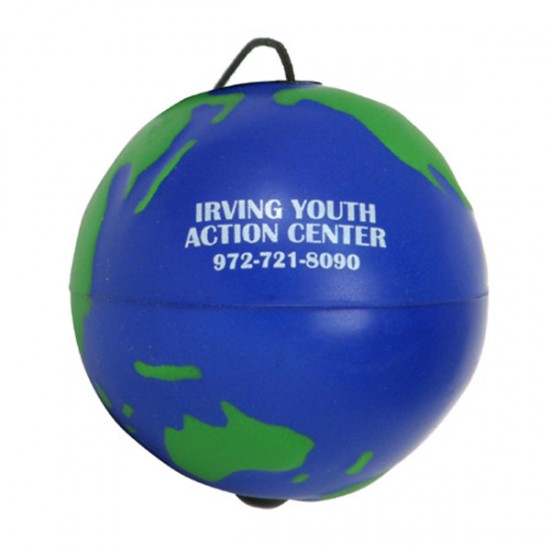 Custom Logo Earth Ball Yo-Yo Bungee Stress Balls
