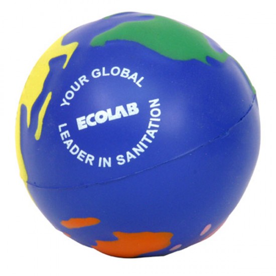 Custom Logo Multi-Colored Earth Ball Stress Toy
