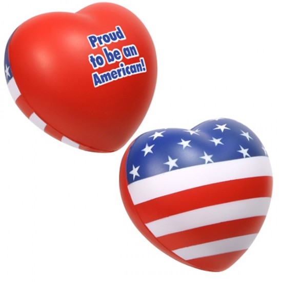 Custom Logo Patriotic Valentine Heart Stress Toy