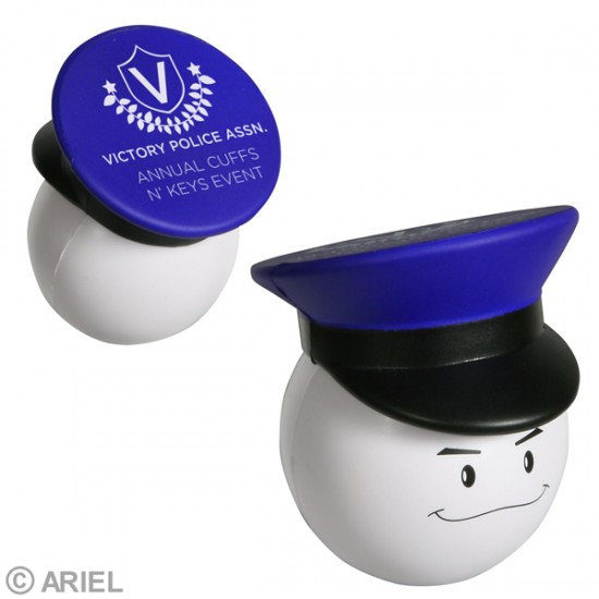 Custom Logo Policeman Mad Cap Stress Toy